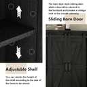 RUSTOWN Rustic Wood Wall Storage Cabinet with Two Sliding Barn Door, 3-Tier Decorative Farmhouse Vintage Cabinet for Kitchen Dining, Bathroom, Living Room,Black