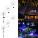 Solar Fireworks Lights for Outside, 150LED 8 Modes Fireworks Solar Lights Outdoor, Fairy Garden Flowers for Yard Pathway Wedding Party Christmas Diwali Garden Decor 6Pack (Multicolor)