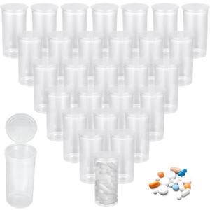 WOPPLXY 100Pcs Plastic Empty Prescription Vial, 13 Dram Pill Bottles, Waterproof Airtight Joint Pill Bottles with Pop Top Caps Medicine Container for Pills, Crafts, Candy, Supplements and More