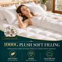 Premium Quilted 1000GSM Luxury Extra Thick Mattress Topper - Breathable & Fluffy Soft, with 8-21 inch Deep Pocket, Hotel-Style Plush Top, Overfilled Luxury Bed Topper (White, King)