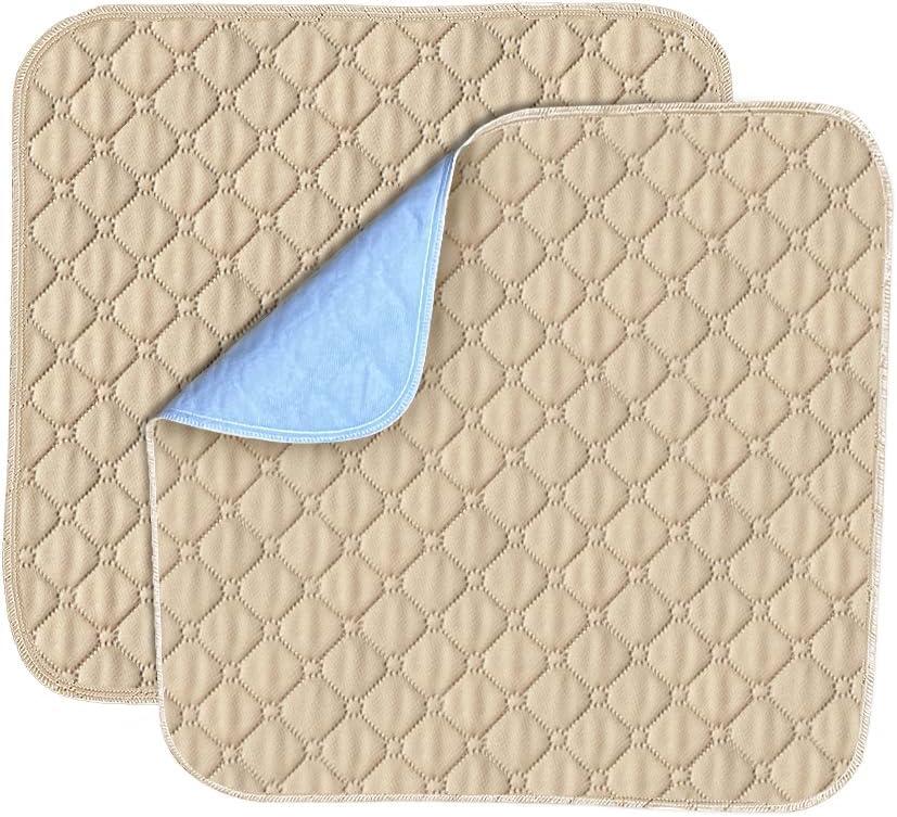 Waterproof Chair Pads for Incontinence, Wheelchair Seat Pads, Reusable Washable Seat Protector Pads for Bed, Seat, Wheelchair & Recliner, 2 Pack