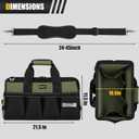 UUP Heavy Duty Tool Bag 20-Inch, Extra Large 16-Pocket Portable Empty Tool Box Organizer Storage, Toolbox Organization, Soft Handle Carrying Toolbag with Zipper, Father Dad Men Mechanic Birthday Gift