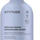 ATTITUDE Bathroom Cleaner Spray, Natural Origin Ingredients, EWG Verified, Eliminates Soap Scum, Limescale, Streak Free, Lemon & Rosewood, 26 Fl Oz