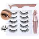 Magnetic Eyelashes with Eyeliner Natural Look Magnetic Lashes with Applicator No Glue Needed Cat Eye Lash Wispy Magnet Lash 5 Pairs with Magnet Eyeliner