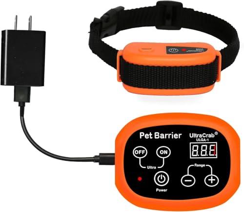 UltraCrab Indoor Pet Barrier for Home,Keeps Areas Off Limits,Dog Home Proofing, Waterproof/Rechargeable/Beep/Static Training Collar,Wireless Electric Fence,1 Dog Orange Kit