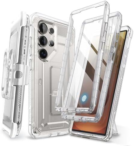 SUPCASE for Samsung Galaxy S25 Ultra Case with Stand (Unicorn Beetle Pro), [2 Front Frames] [Built-in Screen Protector & Belt-Clip] Military-Grade Protection Phone Case for S25 Ultra 6.9 Inch, Clear