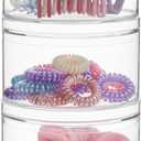 STORi Bella Stackable Clear Plastic Container (Set of 3) Round Vanity Storage Organizers with Lids for Hair Accessories & Beauty Supplies | Made in USA