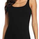 V FOR CITY Women's Cotton Tank Top with Shelf Bra Adjustable Wider Strap Camisole Basic Cami Tanks Size 2XL