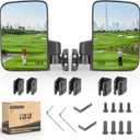 10L0L Golf Cart Mirror No Drilling Side Mirrors Universal for Yamaha, Club Car, EZGO, Folding Side Rear View Mirrors Adjustable 180 Degree HD Glass, Wide
