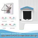 Rockever Insulated Outdoor Cat House, Waterproof Cat House for Outdoor Cats with Escape Door, Plastic Feral Cat House Outdoor Indoor, Spacious and Clean Easily (Blue,M)