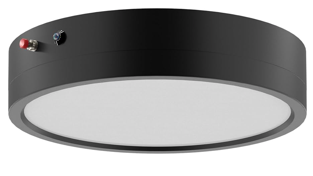 ZAGO 7 Inch Flush LED Lights with Emergency Battery Backup, Wafer Round Disk Light Emergency Kit, Edgelit, 120-277V, Dimmable, 15W, 920LM, 5CCT Selectable, ETL/Wet Rated, Black