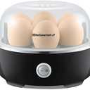 Elite Gourmet EGC115B Easy Egg Cooker Electric 7-Egg Capacity, Soft, Medium, Hard-Boiled Egg Cooker with Auto Shut-Off, Measuring Cup Included, BPA Free, Classic Black