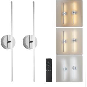 KARTOOSH Removable Battery Operated Wall Sconces Set of Two, 28.3 Inches