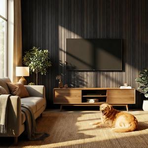 Wall Panels-4-Pack Wood 3D Wall Panels for Wall Decor,High Grille Soundproof Slat Acoustic Panels For Living Room,TV Background,Bedroom,Kitchen,Office,Cinema (23.6 X 23.6,Black)