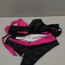 SOLY HUX Women's Plus Size Swimsuit Color Block Halter Criss Cross Bikini Sets Two Piece Bathing Suit (XX-Large Plus, Black and Hotpink)