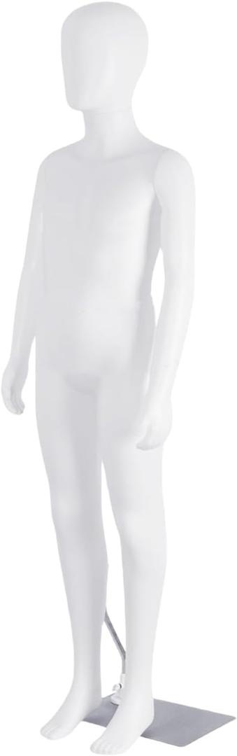 Child Mannequin Full Body, Kid Dress Form Adjustable Faceless Mannequin Torso, Detachable Manikin Body Display with Metal Base for Children 51.2 Inches
