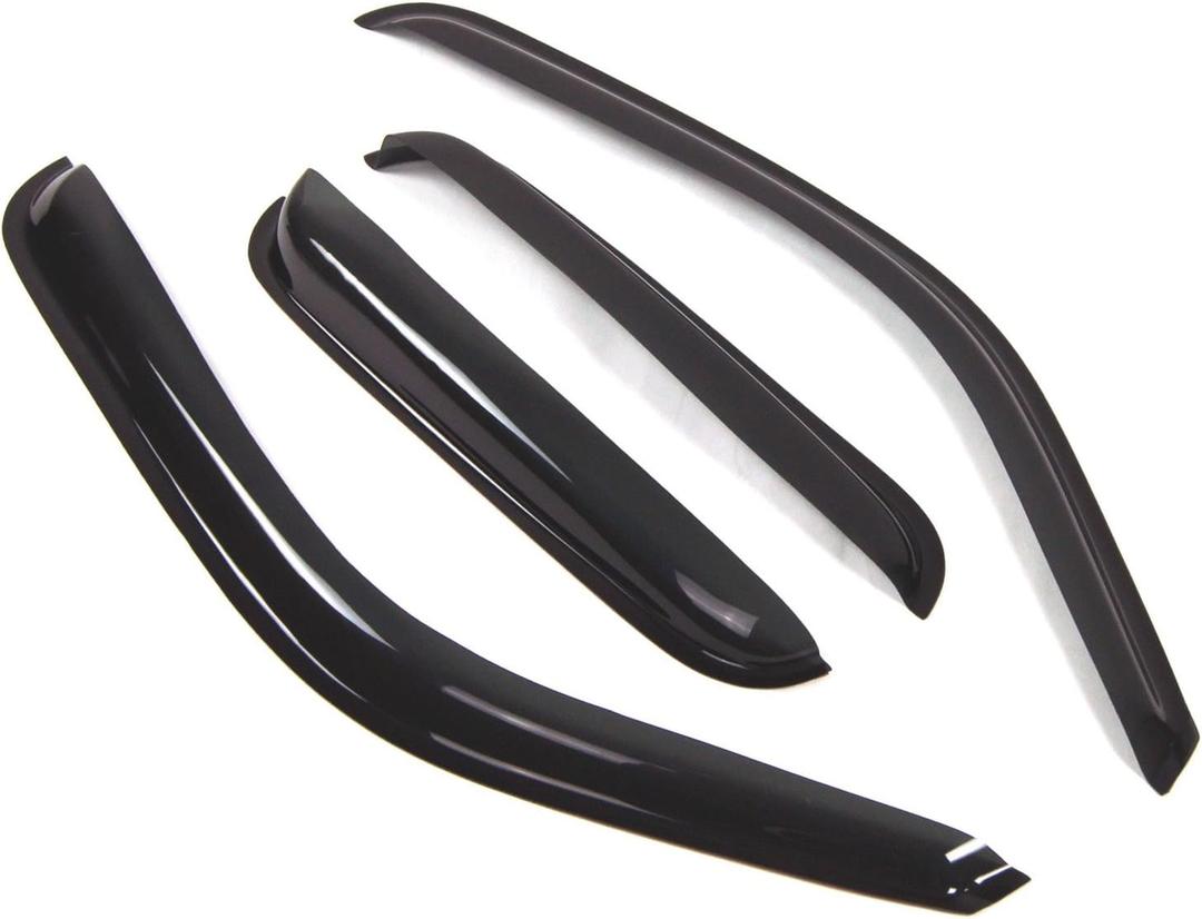 Tuningpros Window Visor Compatible With 1999-2006 Silverado 1500 EXT Cab, DGWV2-049 Outside Mount Deflector Rain Guard Dark Smoke, 4 Pcs Set