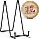 TR-LIFE 10 Inch Large Plate Stands for Display - Metal Plate Holder Display Stand + Picture Frame Holder Stand + Small Easels for Decorative Platter, Book, Plaques, Photo, Tabletop Art (2 Pack)