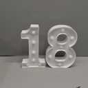 Pooqla 18th Birthday Decorations for Girls Boys, Light Up Number 18 for Party Table Decorations, 18th Birthday Gift for Her Him, Backdrop Wall Decor for 18th Wedding Anniversary Decoration (White)