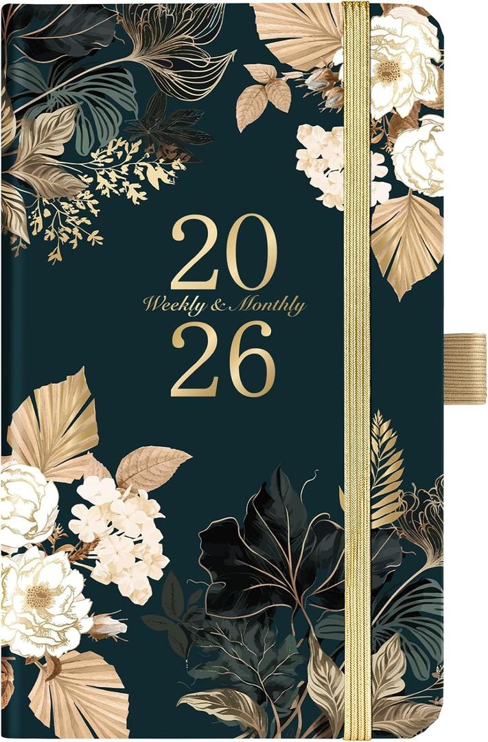 2026 Planner - 2026 Pocket Planner, Jan. 2026 - Dec. 2026, 6.2''3.9''(A6 Size), 12 Months 2026 Small Calendar Planner, Hardcover, Pen holder, 2 Book Marks, Inner Pocket