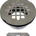 Westbrass A206P-07 2" No-Caulk PVC Compression Shower Drain with 4-1/4" Round Grid Cover, Satin Nickel