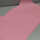 OHMO - Cat Food Mat, Silicone Pet Feeding Mat for Floor Non-Skid Waterproof Dog Water Bowl Tray, Easy to Clean Pet Placemat (Pink, 20 * 12'')