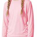 American Trends Girls Rash Guard: UPF+ 50 Long Sleeve UV Protection Shirts for Girls - Lightweight Quick Dry Sun Shirts 5-16T (8-10 Years, Pink)