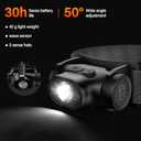 PHILIPS SFL1851 LED Headlamp Rechargeable,Head Light Flashlight for Adults-Camping Accessories Gear,5 Modes for Hiking, Running, Repairing, Fishing, Cycling,USB Cable Included