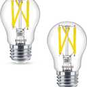 Philips LED Clear Ultra Definition Dimmable A15 Light Bulb - Pack of 2 - Eye Comfort Flicker Free - 6.6W = 60W - 750 Lumen - Daylight (5000K) - E26 Base - Indoor - Title 20