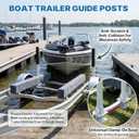 2pack Pontoon Boat Trailer Guides Poles Kits 17" Boat Trailer Guide Poles with Reflective Strip, Steel + UPVC Sleeve Heavy Duty Boat Trailer Parts & Accessories