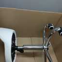 Swivel Rolling Stool with Wheels Height Adjustable Stool Chair Drafting Chair with Backrest Stable Base Foot White
