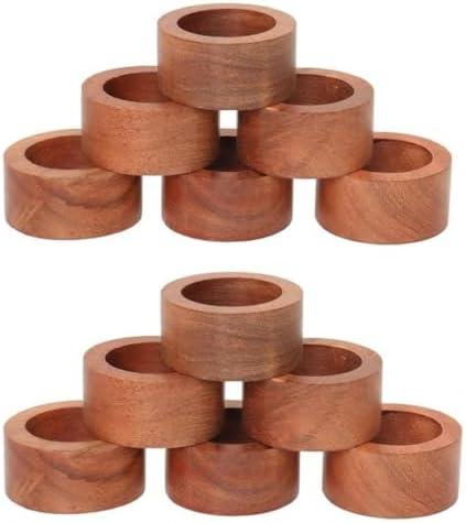 ARN CRAFT Wooden Napkin Ring for Weddings Dinner Parties or Every Day Use (Set of 12, Plane), Pack of 2