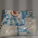 Artoid Mode Christmas Snowman Snowflakes Wedge Shape Placemats for Round Table Set of 4, Let It Snow Winter Seasonal Kitchen Dining Table Decoration for Indoor Party Home (12" x 18", Wedge 4 Pcs, Blue)