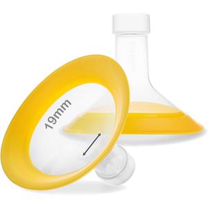 Nenesupply 19mm Oval Flanges Compatible with Medela Breast Pump Parts. Replace 19mm Medela Flange Accessories. Work with Pump in Style Parts, Symphony Parts, Swing Maxi Harmony, and Personalfit Flex