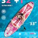 11'*33"/34" Inflatable Stand Up Paddle Board for Beginners,400/420lbs Capacity, Anti-Slip EVA Deck, Includes Adjustable Paddle, Pump, Backpack & SUP Accessories for Surfing, Fishing, Yoga & More