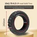 10x2.70-6.5 Solid Tire, 10 inch Tires Replacement, 70/65-6.5 Scooter Tubeless Solid Tire, for Emove Cruiser, Hiboy Max3, Hover-1 Alpha, Evercross H5, Boyueda 5600 Watt Electric Scooter (2 Pack)