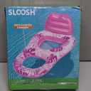 SLOOSH Inflatable Pool Floats Lounger Adult, Pool Float Lounge Raft Floaties Water Floating Recliner Chair with Cup Holders Foot Rest Swimming Floaty (Pink)