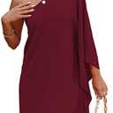 Jhsnjnr Women's Casual Batwing Sleeve One Shoulder Dresses Summer Club Party Cocktail Dresses Size XL
