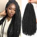 Dorsanee Passion Twist Hair 18 Inch 7 Packs Water Wave Crochet Hair Long Bohemian Curly Braiding Hair for Butterfly Locs, Faux Locs, Boho Style Spring Twist Crochet Braids (2#)