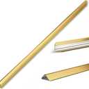 0.5x0.5x48 Inches 304 Stainless Steel Golden Wall Corner Guards (10-Pack) Heavy Duty Rounded Corner Protector, Smooth Folded Edge Design for Wall Protection (No adhesives