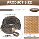 M METERXITY Wicker Repair Kit, 100Ft Plastic Flat Rattan Replacement Supplies Material for Patio Furniture Repair/Basket Making/Chair Weaving, Synthetic Woven Rattan [Light Black]