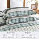 Homzard 100% Cotton Quilts Queen SizeTeal Black Beige Queen Quilt Bedding Set,Farmhouse Plaid Striped Bedspread Set,Lightweight Breathable Comforter Reversible Coverlet All Season 3 Pieces | Oeko-Tex Certified