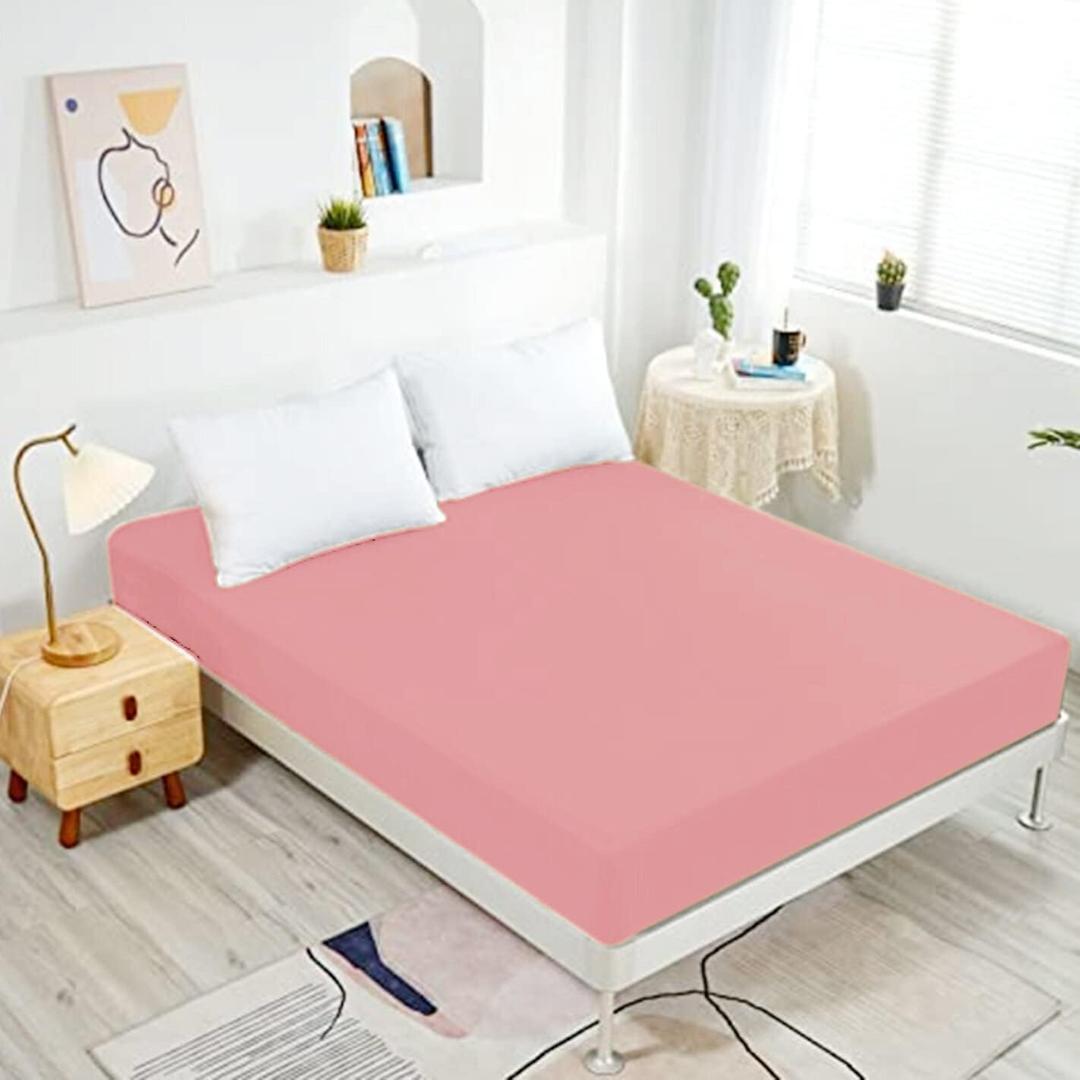 NHNHN Fitted Sheet-Deep Pockets-Soft Microfiber-Easy Care-Shrinkage and Fade Resistant-Fitted Sheets Queen Size for Girl Woman Teens Kids-Only 1 Fitted Sheet (Queen, Blush)