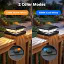 Mlambert 4x4 Solar Post Cap Lights Outdoor 16 Pack, Waterproof Solar Fence Light for Wooden/Vinyl Post, 2 Color Outside Deck Patio Porch Decor, Black