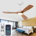 Ceiling Fans with Lights, 42 Inch Ceiling Fan with Remote/APP Control,3CCT Dimmable Light,Noiseless Reversible DC Motor,3 Solid Wood Blades,Indoor/Outdoor Ceiling Fans for Bedroom,Farmhouse,Patio