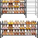 Tajsoon Expandable Shoe Rack for Closet 3 Tier, 28-41Adjustable & Stackable Shoe Shelf Storage, Metal Shoe Rack Organizer for Front Door Entrance, Closet, Garage, Entryway, Black