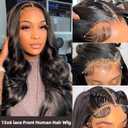 30 inch 13x6 Body Wave Lace Front Wigs Human Hair 200% Density Pre-Plucked Hairline HD Transparent Lace No Tangle No Shedding Suit for Daily Party Wedding Birthday Triple Lifespan 3X