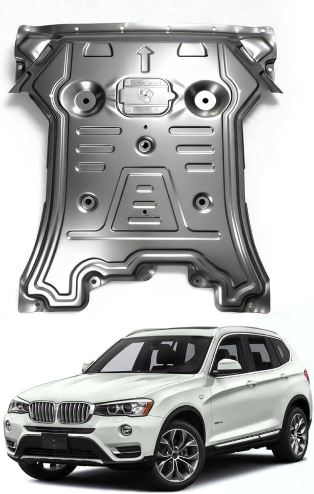 Engine Splash Shield Fit for BMW X3 X4 2011 2012 2013 2014 2015 2016 2017 Lower Engine Case Guard Under Engine Cover Fit for BMW F25 F26 Ront Engine Guard Mud Flaps Including Screw Hardware
