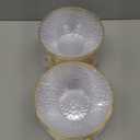 I00000 50 Pack 12 Ounce Clear Plastic Bowls Hammered with Gold Rimmed, Heavy Duty Disposable Bowl Set,Small Bowls for Wedding Day