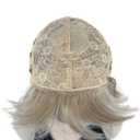 Lydell 8" Straight Short Bob Hair Flat Bangs Cute Central Dot Skin Top Heat Resistant Synthetic Wigs (H16/613 Blonde Highlighted)